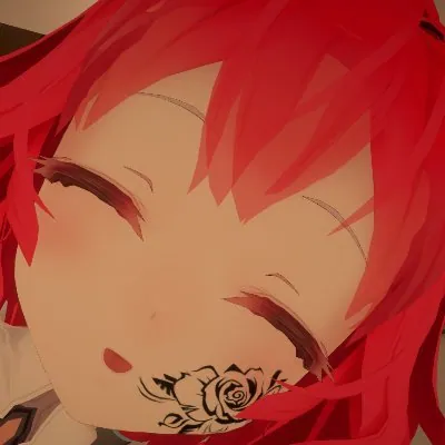 赤い髪のVRChatアバター、九島茶にゃ